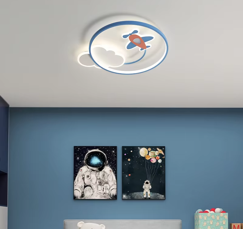 DreamGlow Dimbare Kinderkamer LED Plafondlamp met Afstandsbediening - plafondlampen - zijaanzicht