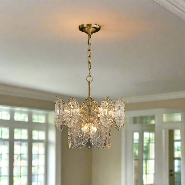 Luxe Kristallen Kroonluchter – Elegant Design met Gouden Afwerking