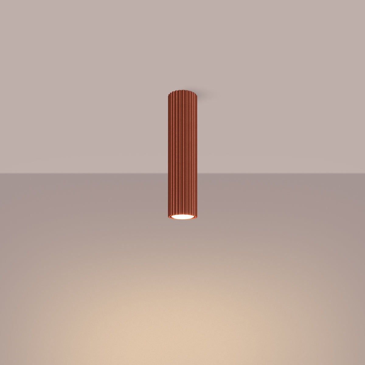 Plafondlamp KARBON 30 rood oker