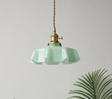 Nordic Bloom Glass Pendant – Minimalistische Glazen Hanglamp in Crèmekleurige Bloemstijl