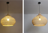 RattanaGlow: Handgeweven Rieten Hanglamp in Zuidoost-Aziatische Stijl