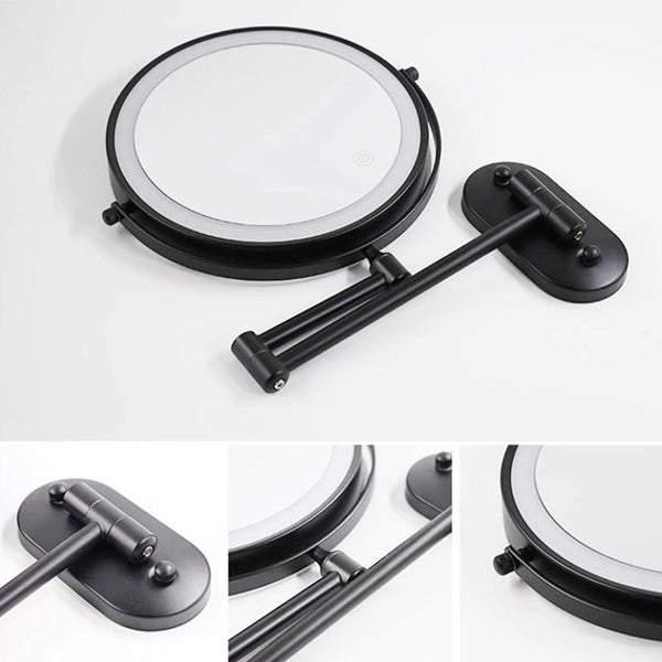 Zwarte Oplaadbare Led Vergrotende Spiegel Voor Make-Up En Badkamer - wandlampen - sfeerbeeld