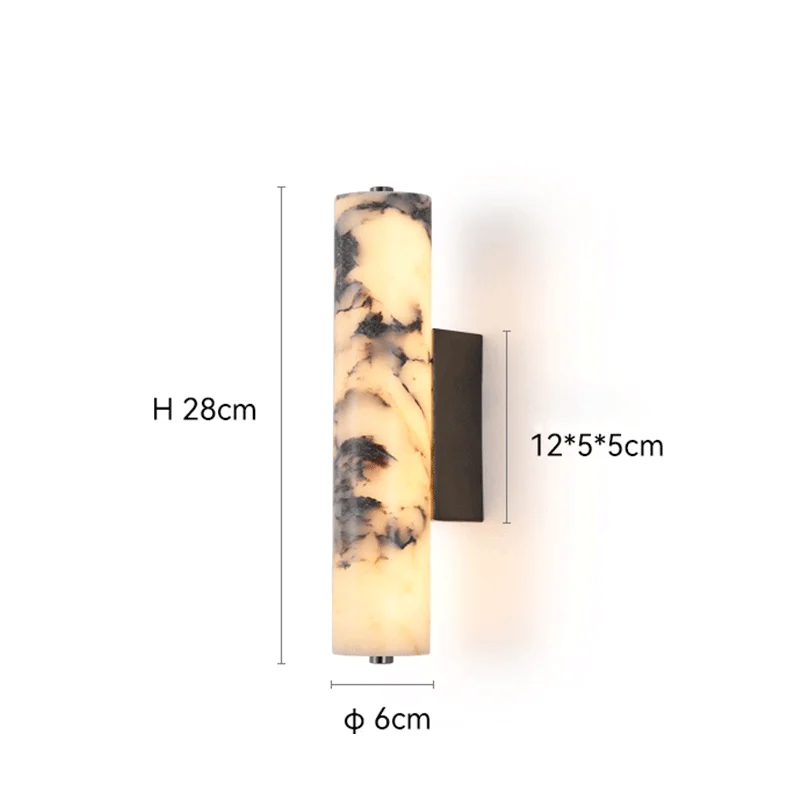 Marbella Lux Sconce – Natuurlijke Zwarte Marmeren Wandlamp in Italiaans Design voor Slaapkamer &a Woonkamer - wandlamp - clos
