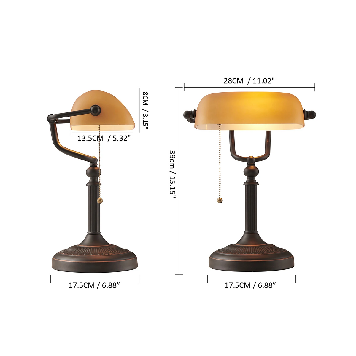 AmberGlow Vintage Mat Oranjeglas Tafellamp - tafellampen - sfeerbeeld
