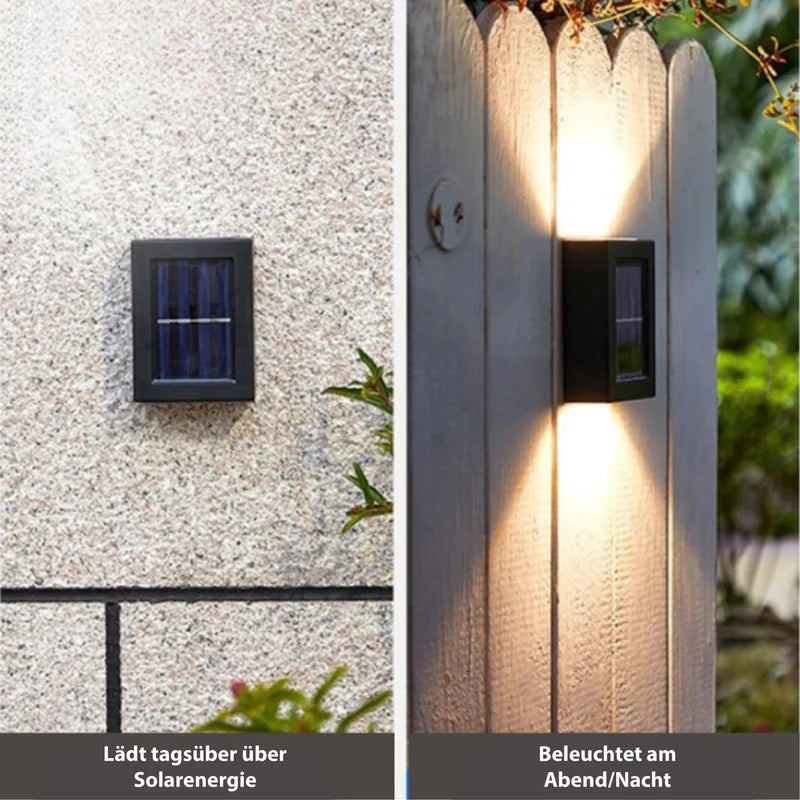Draadloze Led Solar Wandlampen Deluxe - Creëer De Perfecte Sfeer In Je Tuin! - wandlampen - sfeerbeeld