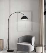 Nordic Arc Luxe Vloerlamp – Minimalistische LED Staande Lamp met Marmeren Basis