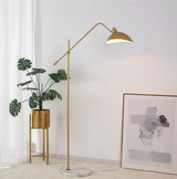 Nordic Gold Luxe Vloerlamp – Minimalistisch Design met Marmeren Basis