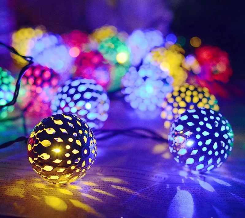 LED IJzeren Marokkaanse Bal Kerstverlichting - buitenverlichting