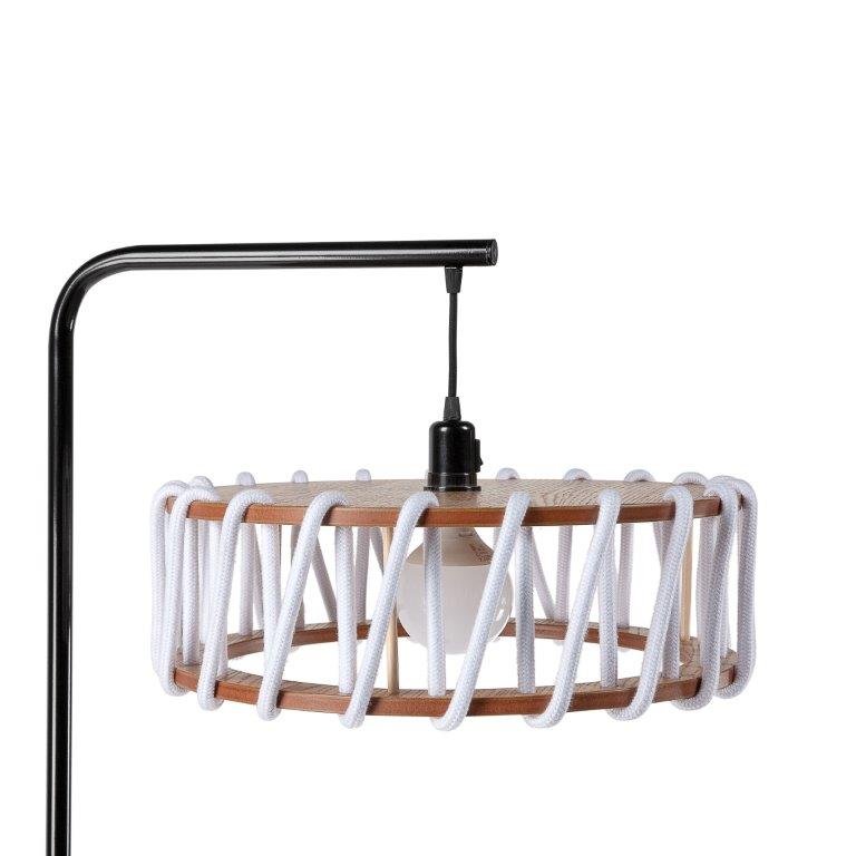 Emko - Macaron Vloerlamp, Zwart Frame, Witte Kap - vloerlamp