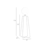 ANGEL CERDA - Vloerlamp Met Voet Van Goudkleurig Staal En Wit Getinte Glazen Bol.