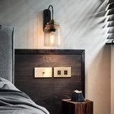 Vintage Wandlamp Met Geribbelde Glazen Kap