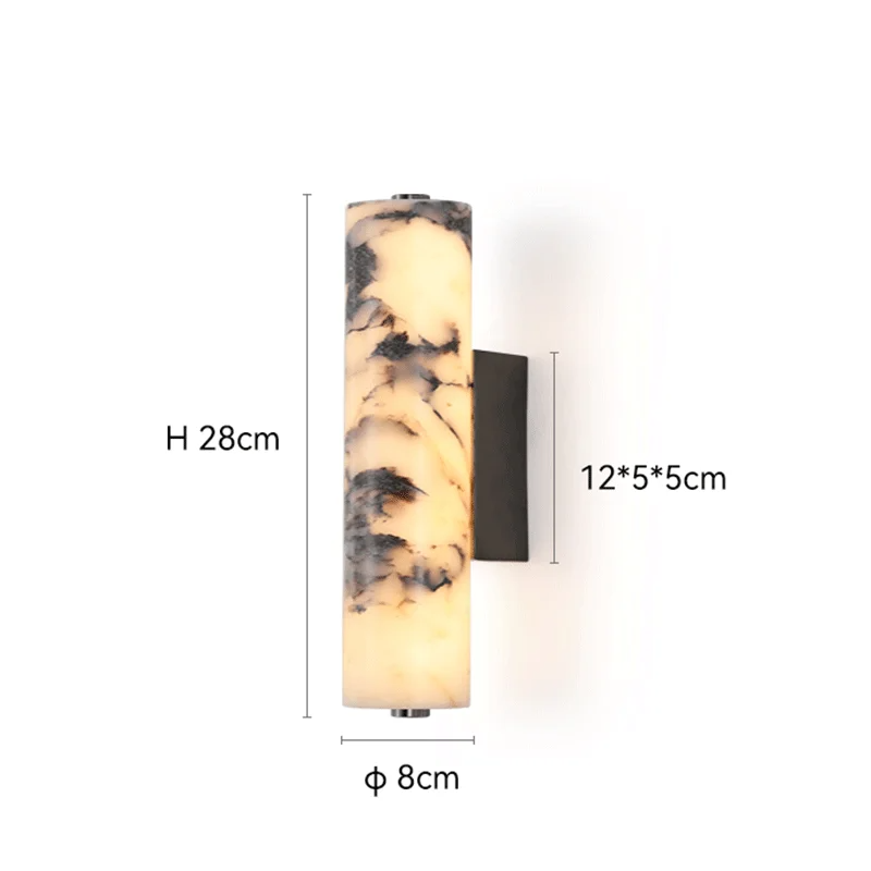 Marbella Lux Sconce – Natuurlijke Zwarte Marmeren Wandlamp in Italiaans Design voor Slaapkamer &a Woonkamer - wandlamp - afme