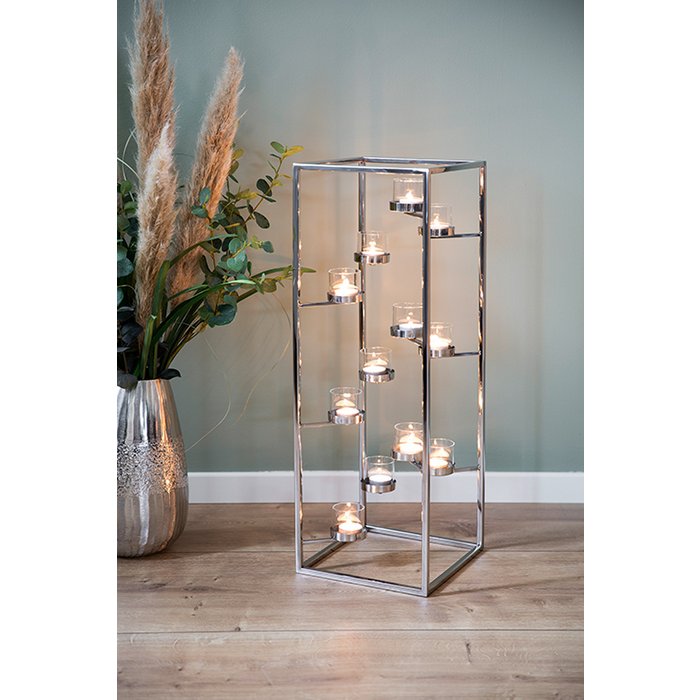 Fink GUNIA kandelaar zilver - vloerlamp