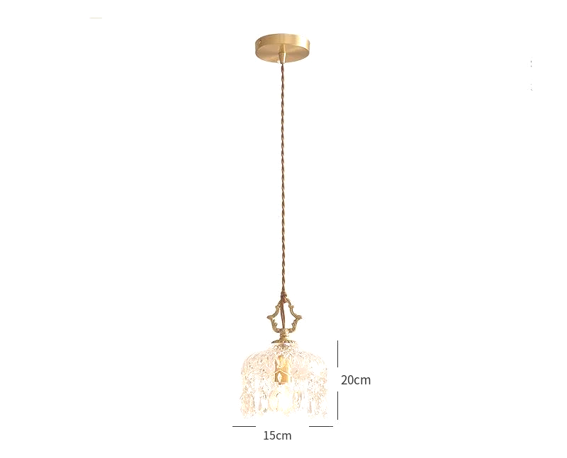 Franse Retro Glazen Hanglamp