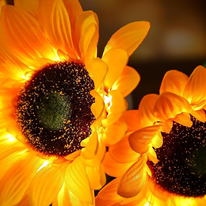 Fonkelende Zonnebloemlamp Voor Op Tafel - tafellampen - zijaanzicht