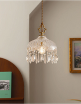 Franse Retro Glazen Hanglamp