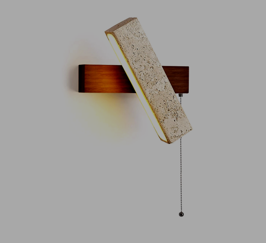 LumaSabi Japanse Wabi-Sabi Travertin Wandlamp