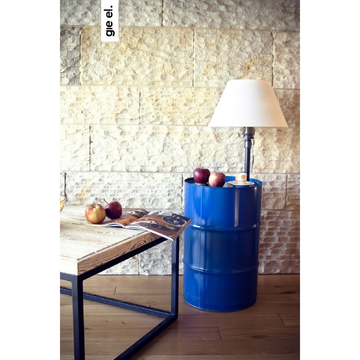 Gie El - Barrel Vloerlamp In Blauw - vloerlamp