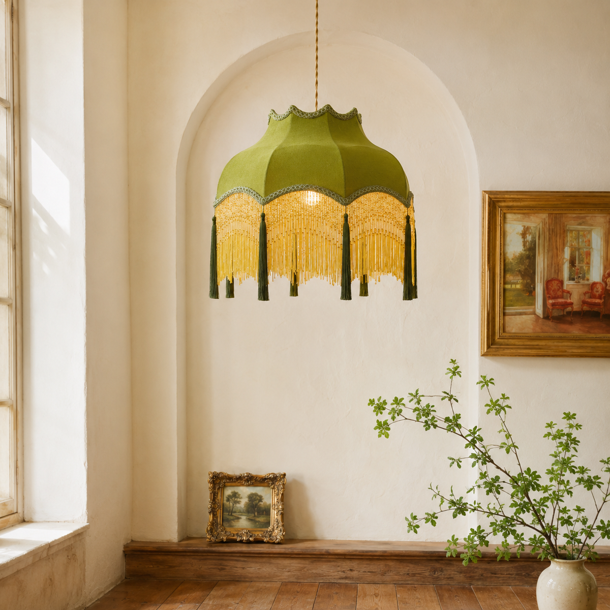 ChâteauLumière Franse Retro Koper & Stoffen Kwast Chandelier - hanglampen
