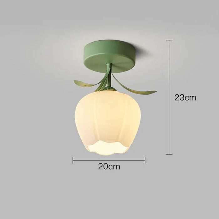 Eenvoudige Tiffany Plafondlamp Met Minibloemen