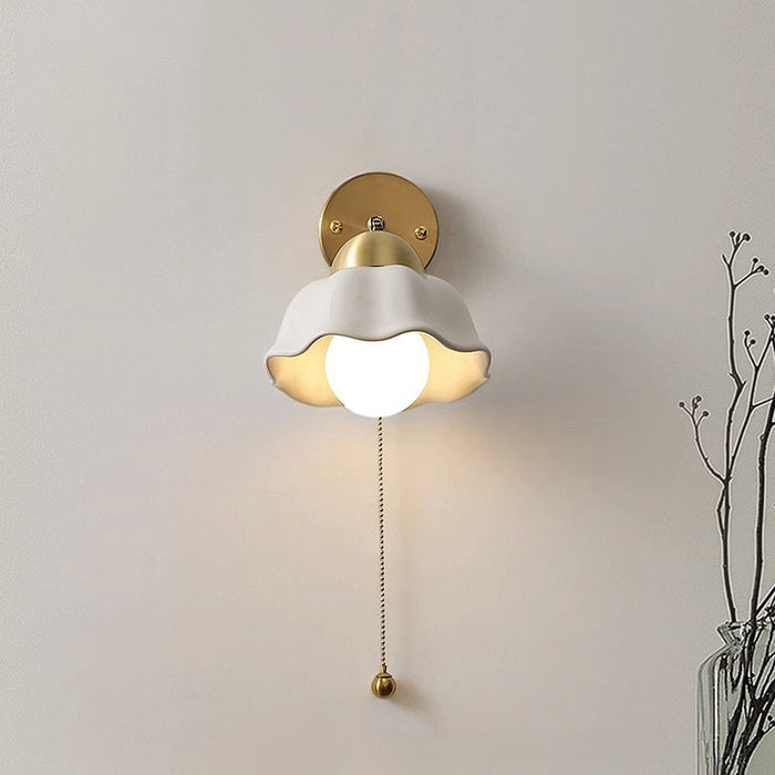 Retro Witte Bloem Wandlamp - wandlampen
