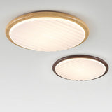 Ronde Hout Geplooide Led Slaapkamer Plafondlamp