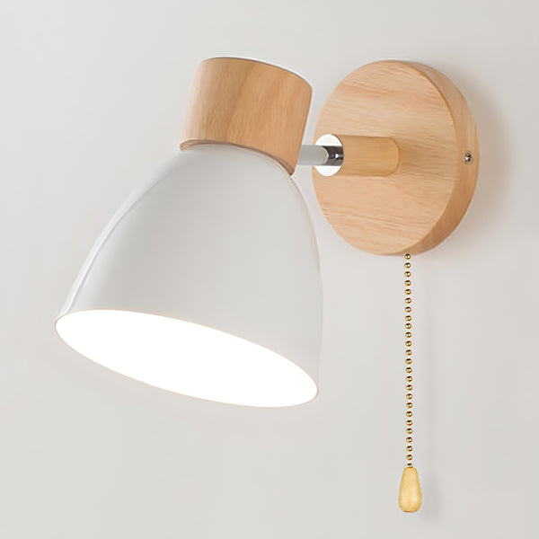 Hout Scandinavisch Moderne Hangende Schakelaar Wandlamp