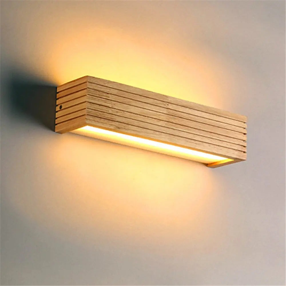 LignoGlow Moderne Houten LED Wandlamp - wandlamp