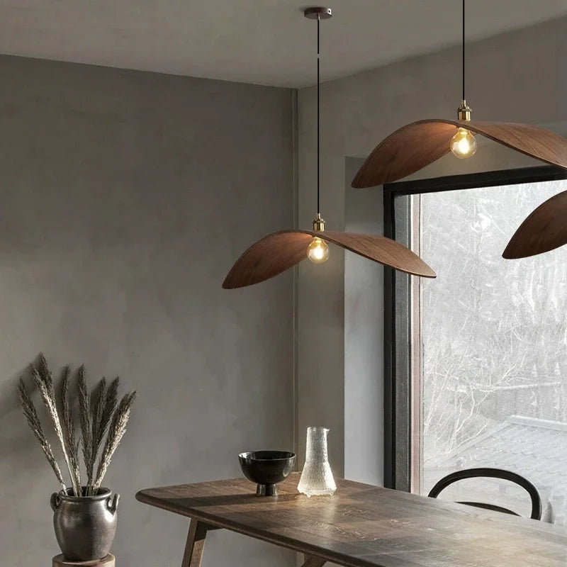 Vintage Wabi-Sabi Houten Hanglamp
