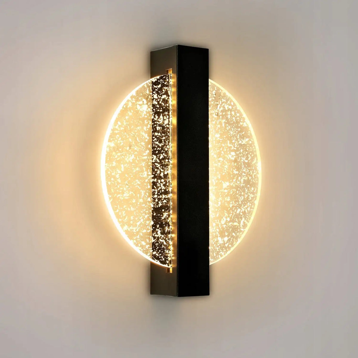 LumaLeaf Rond Wandpaneel – Moderne LED Wandlamp met Zilveren Blad & Warm Licht (3500K) - wandlamp