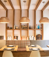 BonLumi Naturé – Retro Bonbon Hanglamp van Henneptouw en Rotan