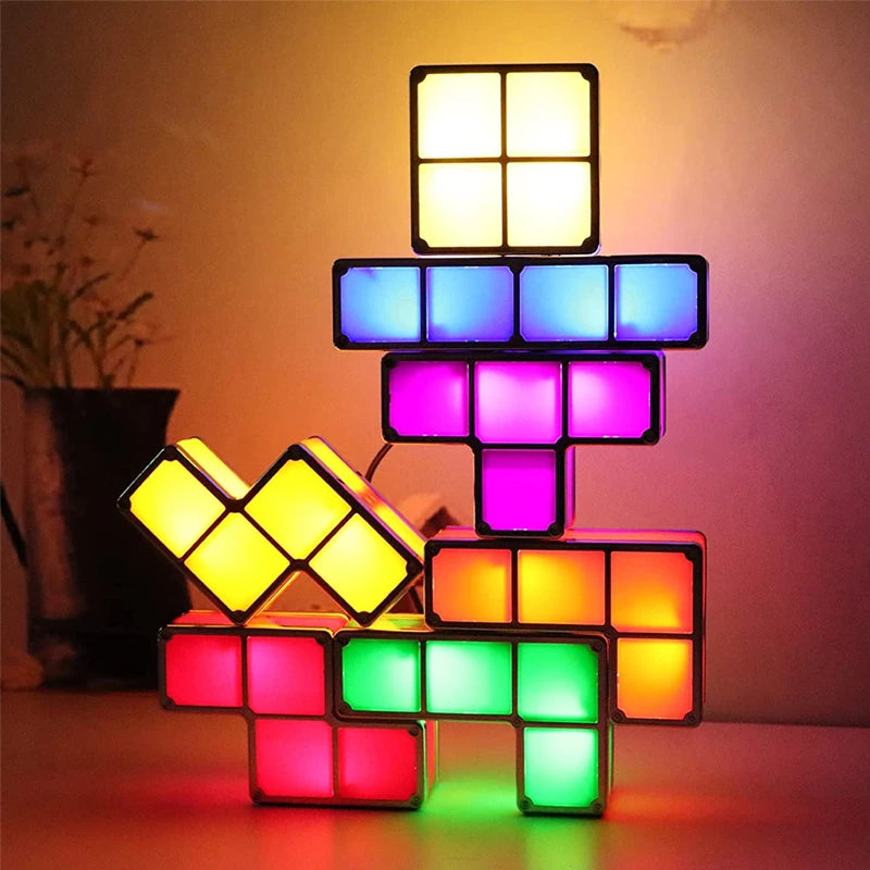 PixelGlow DIY Retro Game Lamp – Unieke Nachtlamp met Tetris Design - verlichting