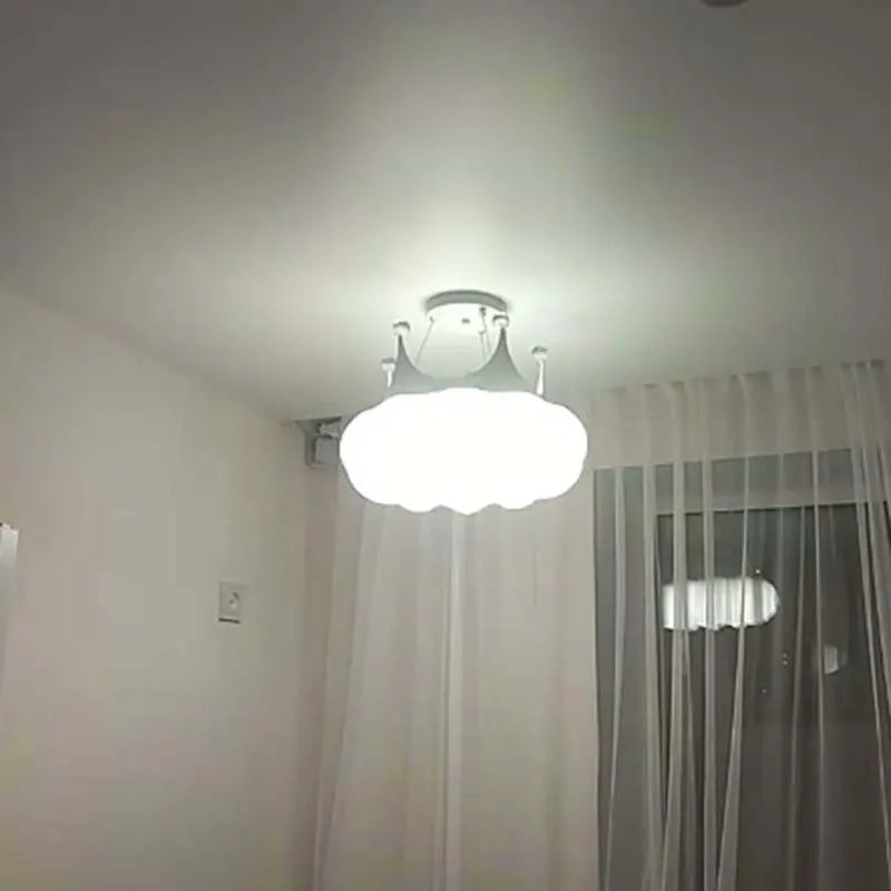 PrincessLume – Franse Kroonlamp met Crèmekleurige Windstijl - hanglampen - zijaanzicht