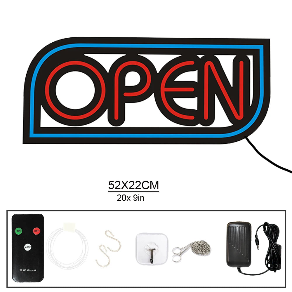 BrightGlow Pro Neon OPEN Bord - wandlamp - sfeerbeeld