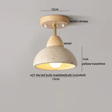 LumiSabi Travertin Natuursteen LED Plafondlamp – Moderne Wabi-Sabi Lamp