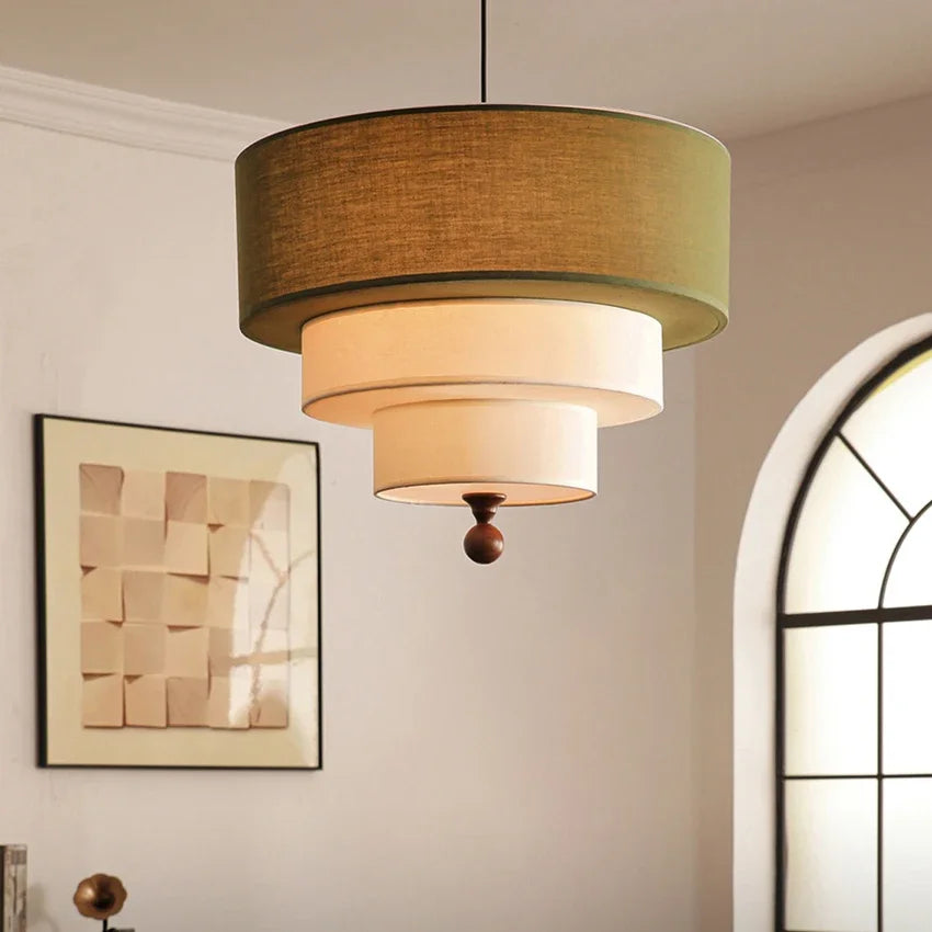 Boho Green Fabric Hanglamp - hanglampen