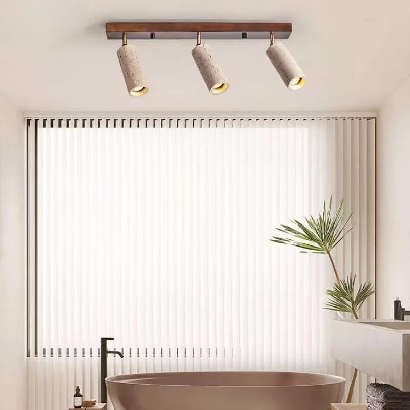Travertin Plafondlamp - plafondlamp - sfeerbeeld
