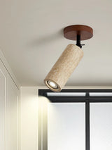 LumiSabi Travertin Natuursteen LED Plafondlamp – Moderne Wabi-Sabi Lamp