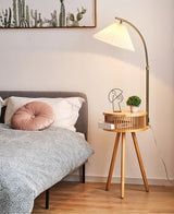 Scandinavische Houten Driepoot Vloerlamp