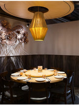 BonLumi Naturé – Retro Bonbon Hanglamp van Henneptouw en Rotan