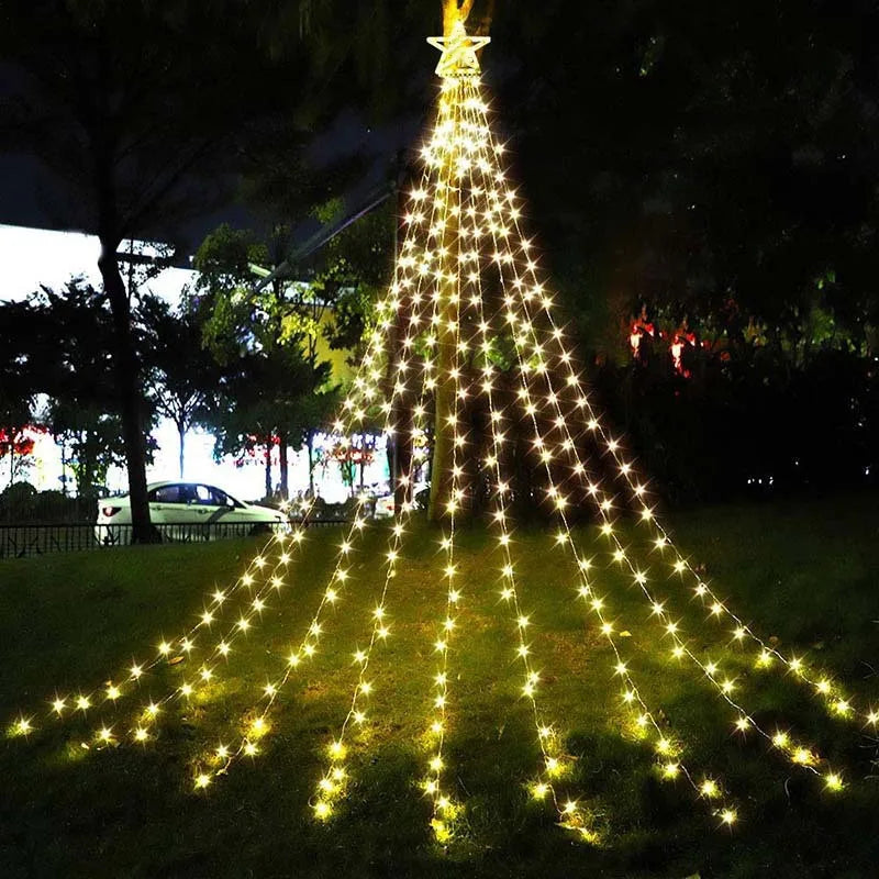 LumiCascade Kerst Waterfall LED Sterrenverlichting – 350 LED’s - buitenverlichting