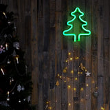 Magische Kerstsfeer Neonlamp β Rendier, Kerstsok & Boom β LED