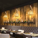 NaturLume Bamboe Wandlantaarn – Handgeweven Rotan Wandlamp met E27 Fitting