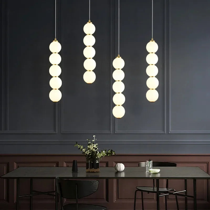 Luxe Moderne Glazen Bol Hanglamp – Dimbare LED Plafondlamp - hanglampen - sfeerbeeld