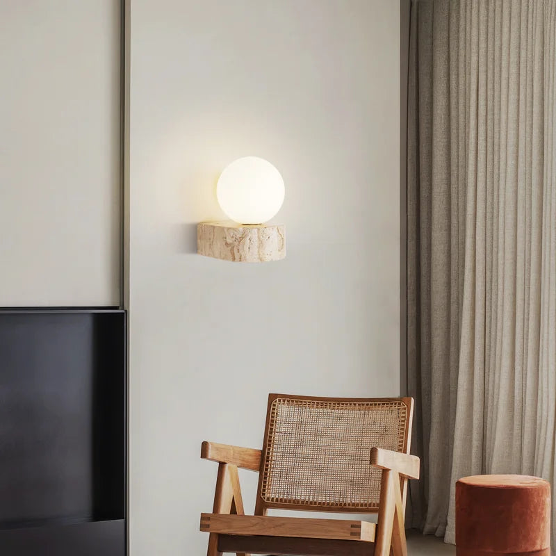 HikariStone Moderne LED Wandlamp van Glas – Japanse Retro Warmte voor Stijlvolle Interieurs - wandlamp - sfeerbeeld