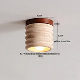 LumiSabi Travertin Natuursteen LED Plafondlamp – Moderne Wabi-Sabi Lamp