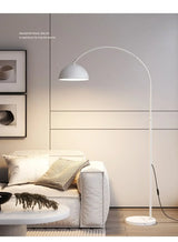 Nordic Arc Luxe Vloerlamp – Minimalistische LED Staande Lamp met Marmeren Basis