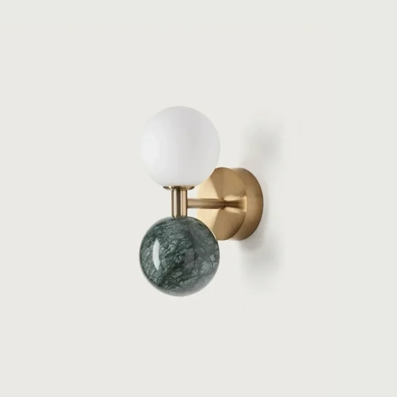 Nordic Marble Glow – Luxe LED Wandlamp van Marmer