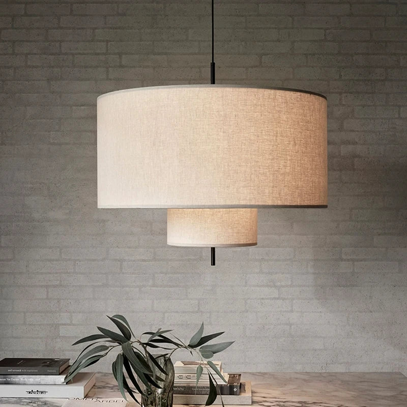 Nordic Minimalist Wabi Sabi Fabric Chandelier Living Dining Room Bar Bedroom Led Pendant Lights Restaurant Hanging Lamp Fixtu