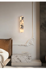 Marbella Lux Sconce – Natuurlijke Zwarte Marmeren Wandlamp in Italiaans Design voor Slaapkamer &a Woonkamer